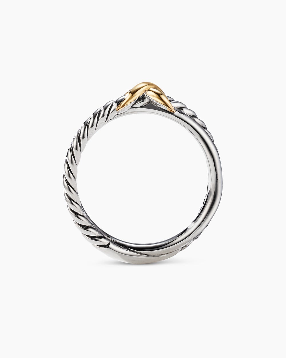Petite X Ring Sterling Silver with 18K Yellow Gold, 4mm