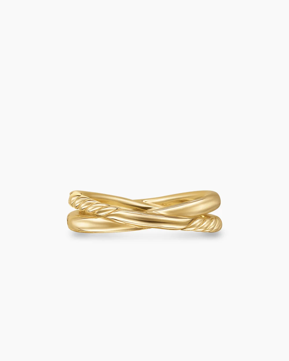Pavé Crossover Ring 18K Yellow Gold with Diamonds, 6mm