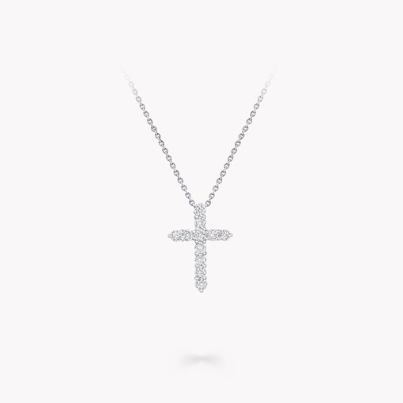 Round Diamond Cross Small Pendant