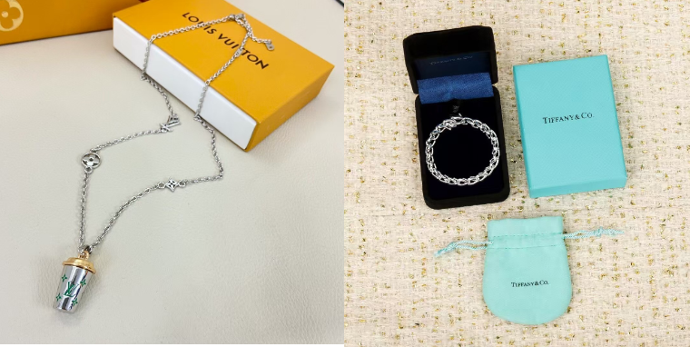Tiffany bracelet + LV necklace combination