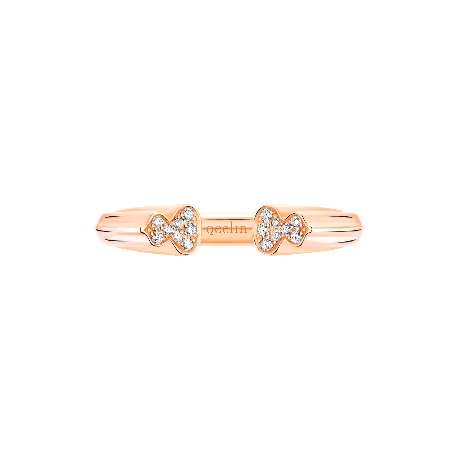 Wulu ring in 18K rose gold with diamonds