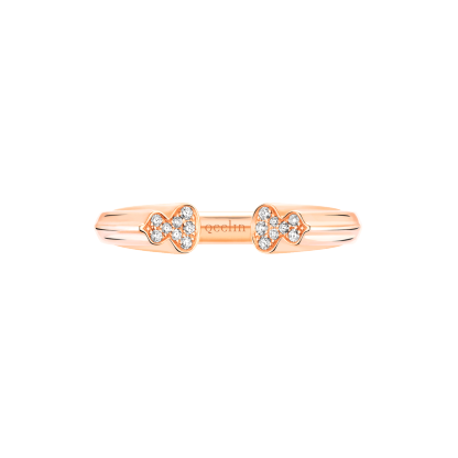 Wulu ring in 18K rose gold with diamonds