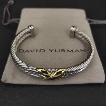 Petite X Center Station Bracelet Sterling Silver with 18K Yellow Gold, 10mm