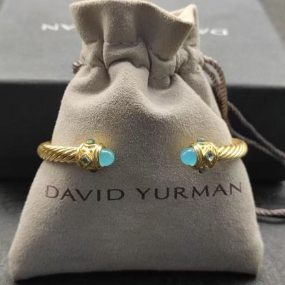 Renaissance® Classic Cable Bracelet Sterling gold with 14K Yellow Gold, blue Topaz and Lapis, 5mm
