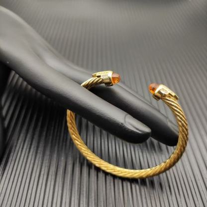 Cable Bracelet with Champagne Diamonds & Diamond Accents  5mm