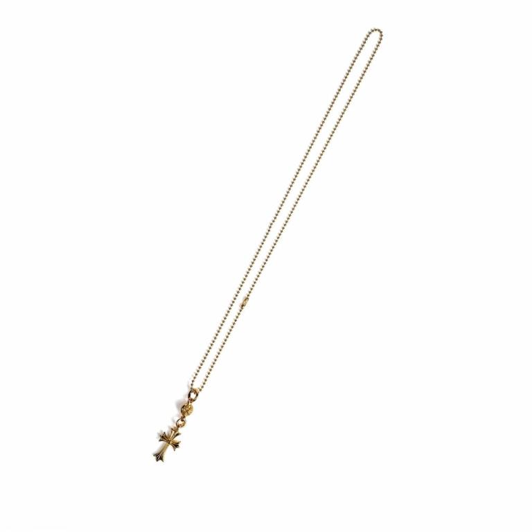 22K GOLD CROSS WITH ONE GOLD BALL CHARM