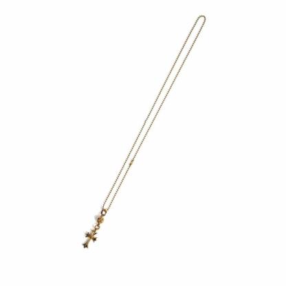 22K GOLD CROSS WITH ONE GOLD BALL CHARM
