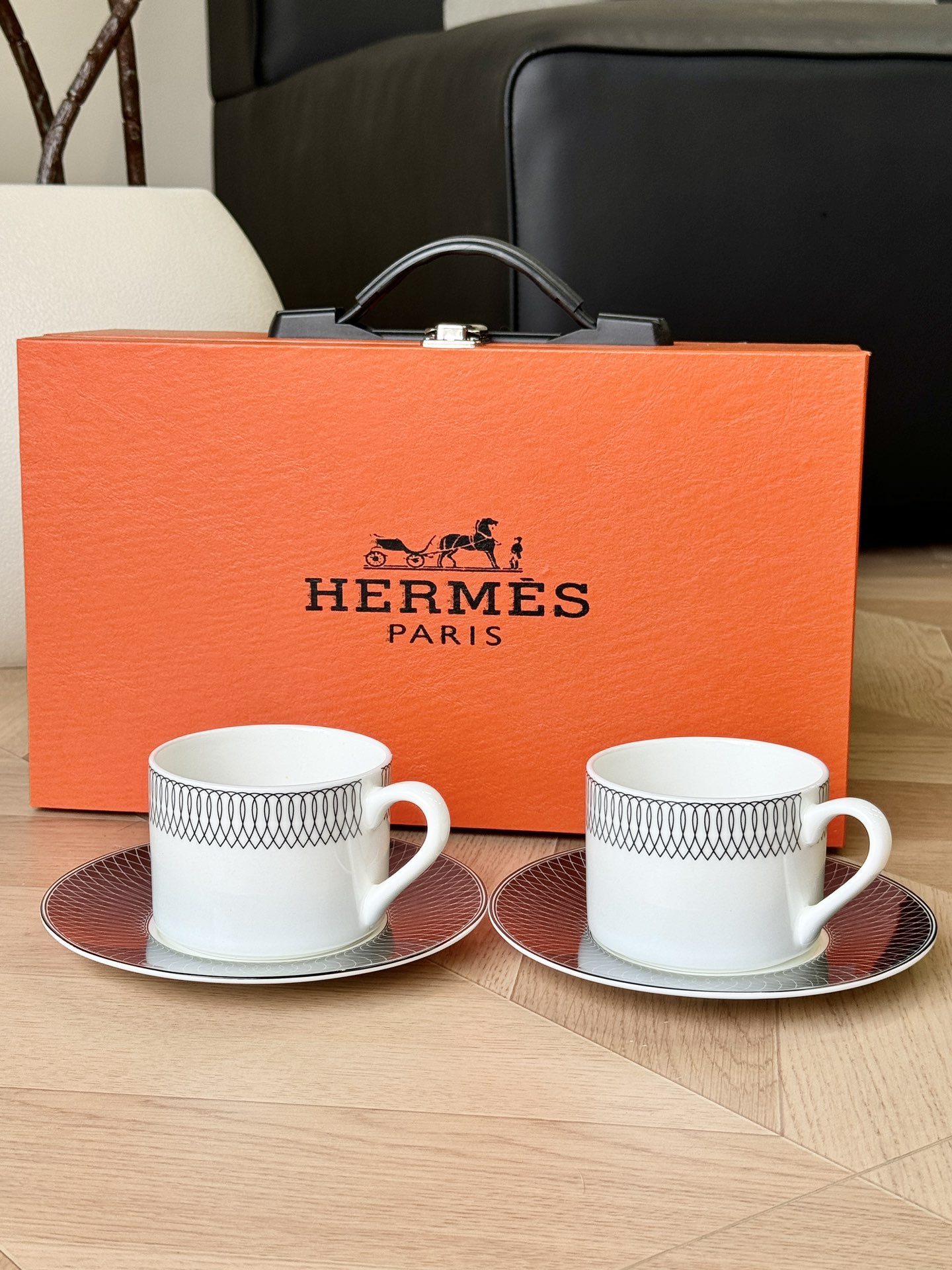 HEthtRMES Luxury Afternoon Tea Set (2 cups, 2 saucers)