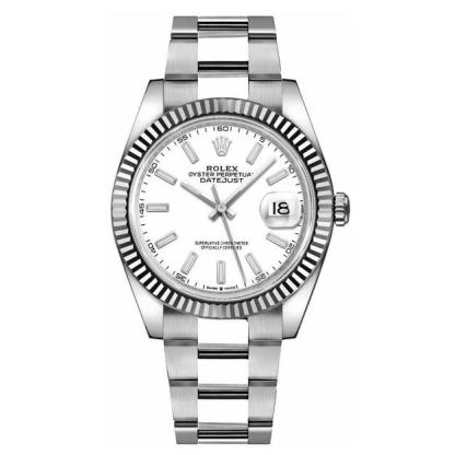Datejust 41 White Dial Gold & Steel Men's Watch 126334-0009