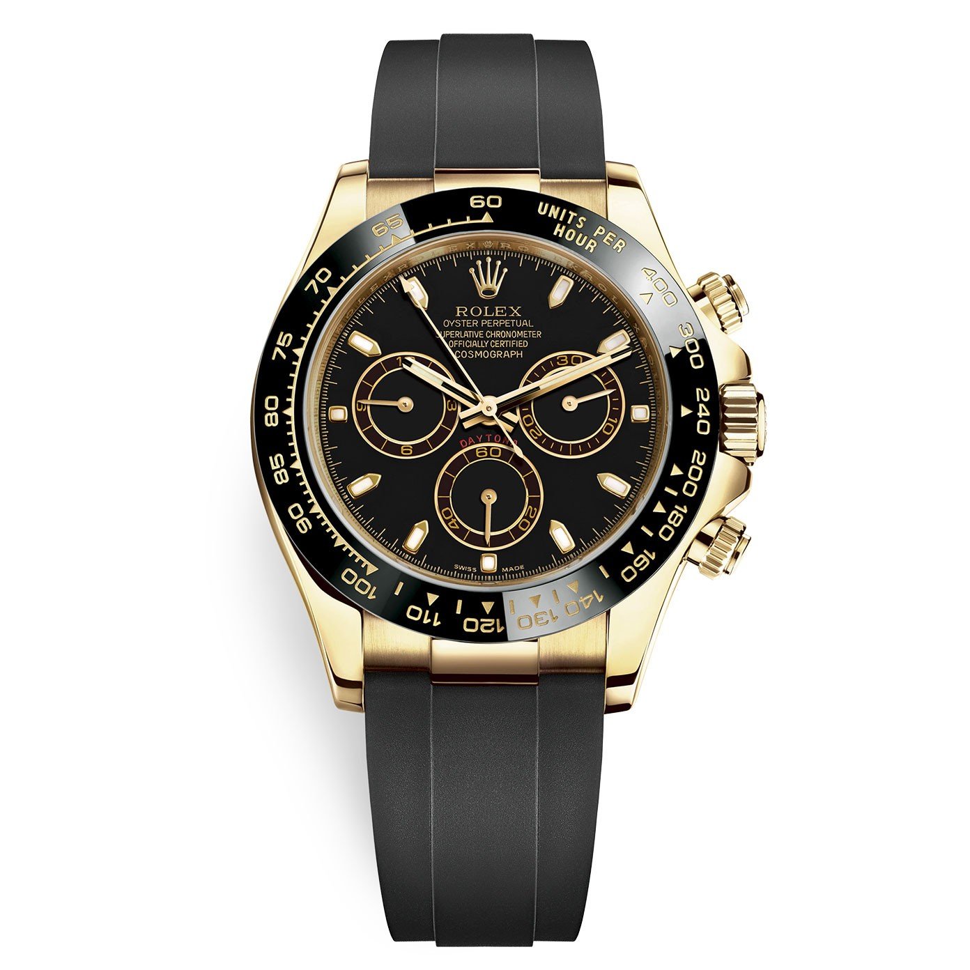 Cosmograph Daytona Black Yellow Gold Mens Watch 116518LN-0043