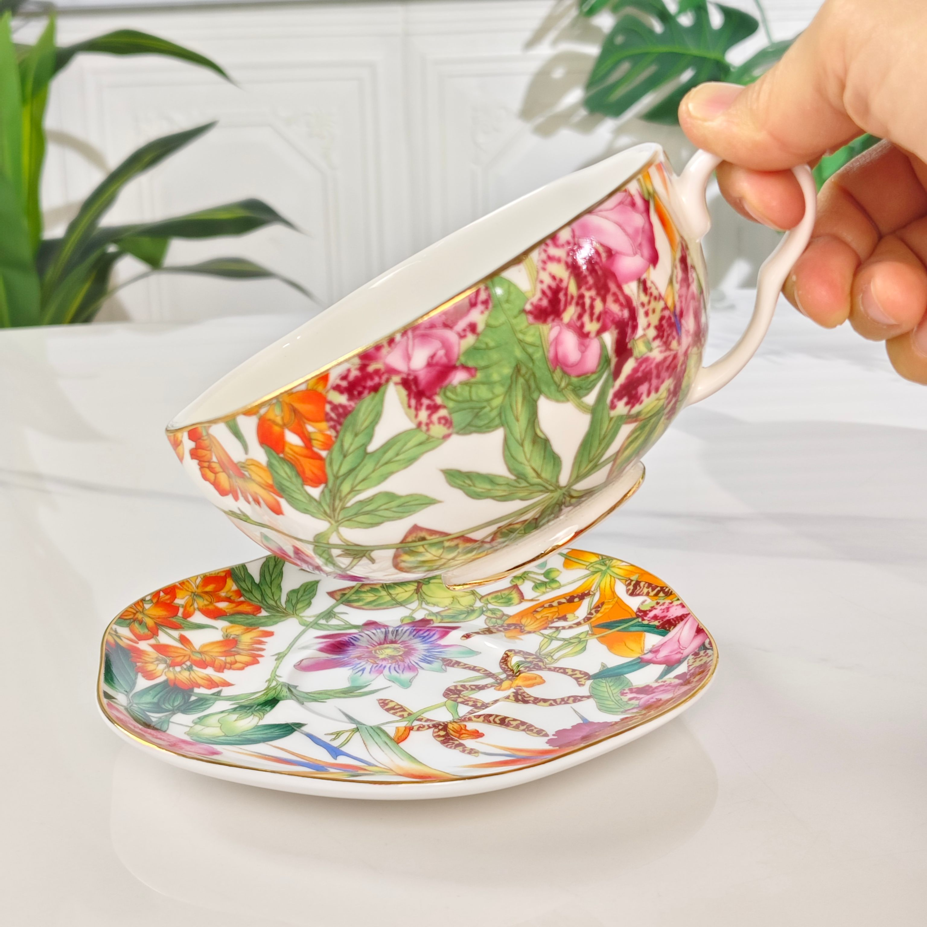 New Arrival 🔥 Herthtmès — "Tropical Rainforest" Teapot & Cup Set