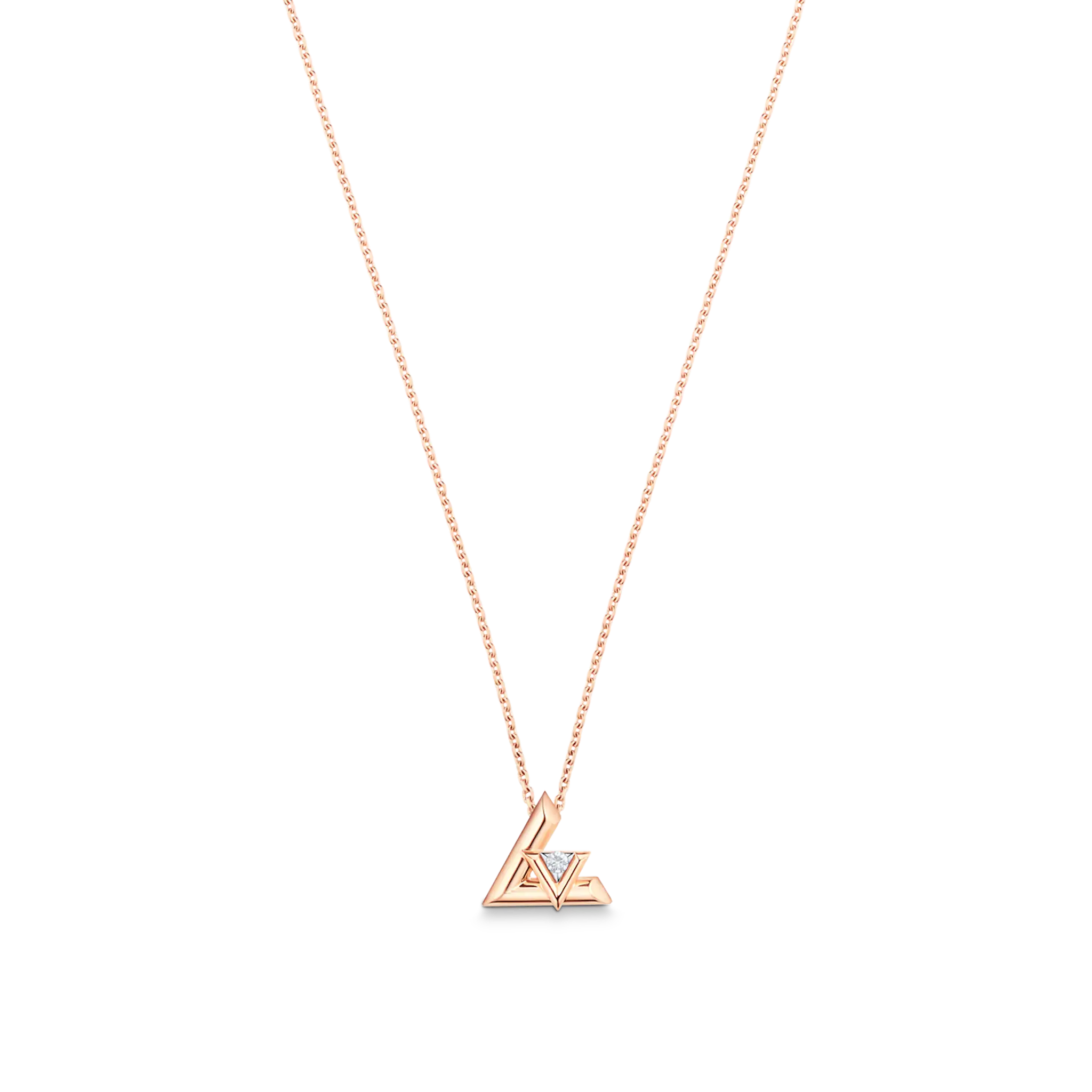 Volt One Small Pendant, Pink Gold And Diamond