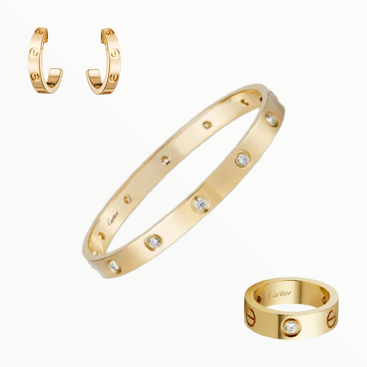 3‑Piece Set Yellow Gold Jewelry & Diamonds