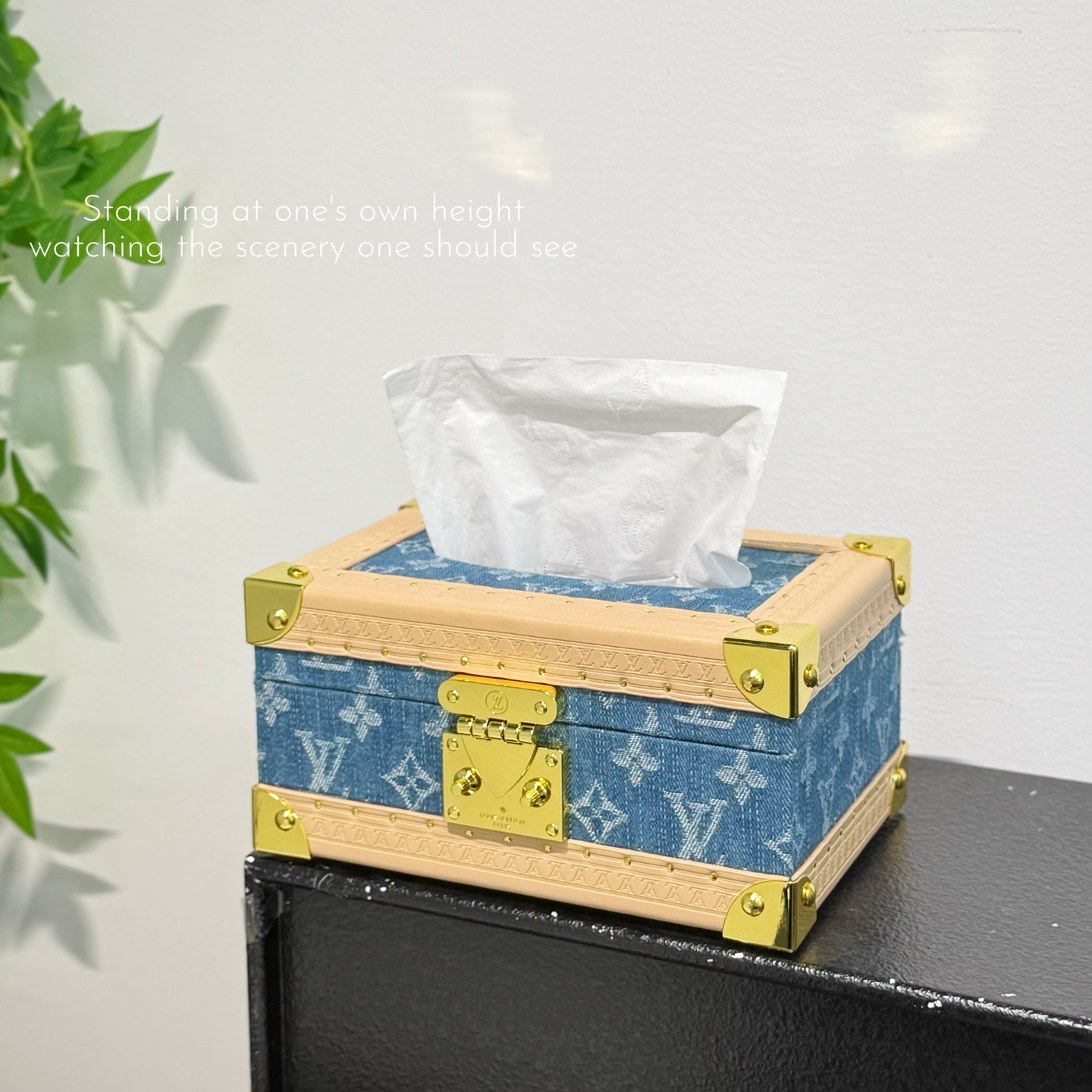 LV Premium Denim Tissue Box