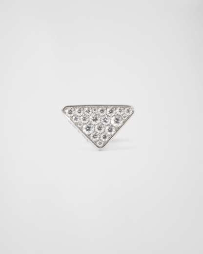 Eternal Gold single earring in white gold with diamonds