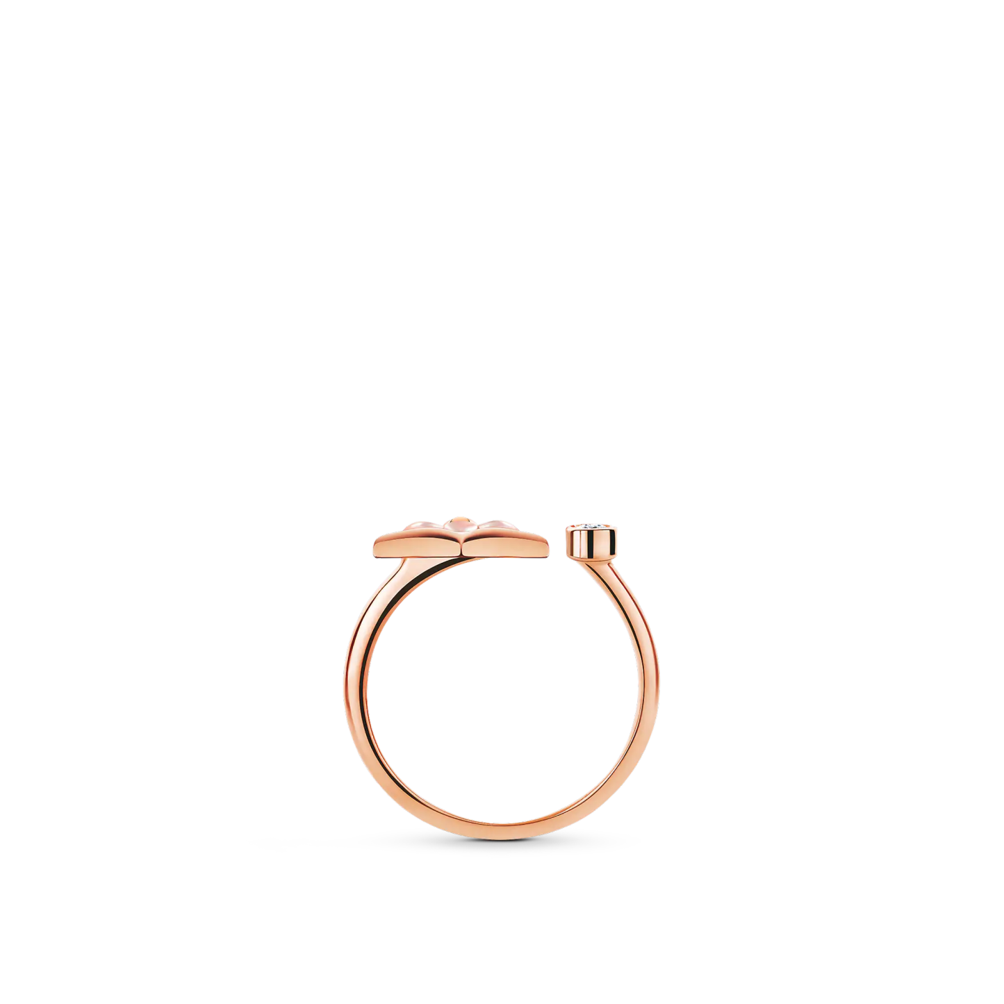 Color Blossom Mini Star Ring, Pink Gold, Pink Mother-Of-Pearl And Diamond