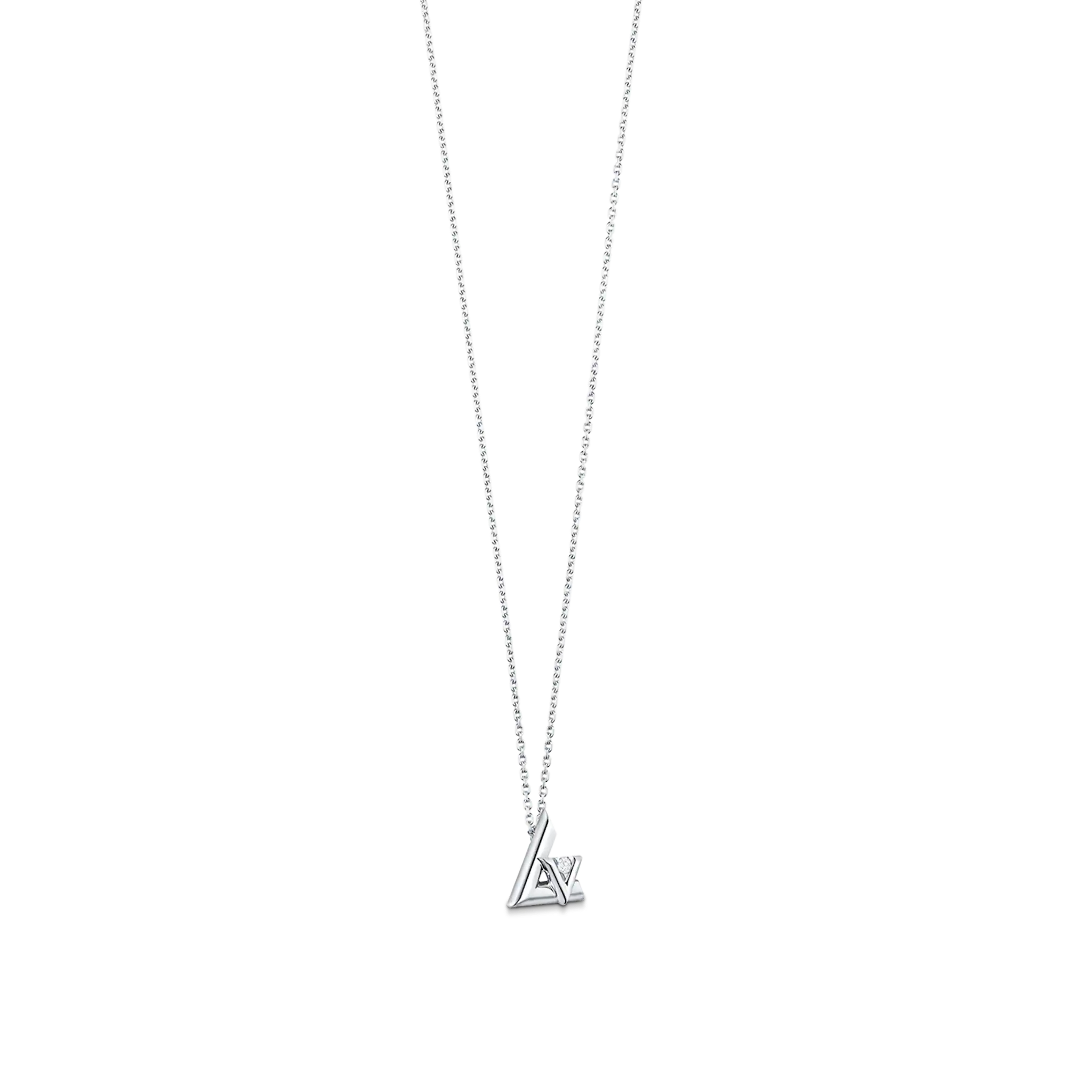 Volt One Small Pendant, White Gold And Diamond
