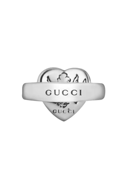 Blind For Love Heart Shape Sterling Silver Ring