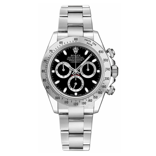 Cosmograph Daytona Steel Bezel Black Dial Men's Watch 116520-0015