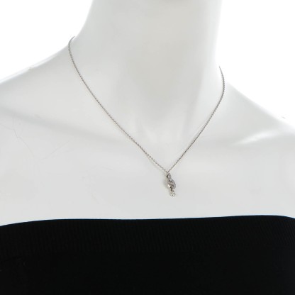 18K White Gold Diamond PM Chaine d'Ancre Enchainee Necklace