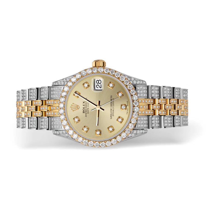 Datejust Diamond Bezel Watch 41mm Yellow Dial