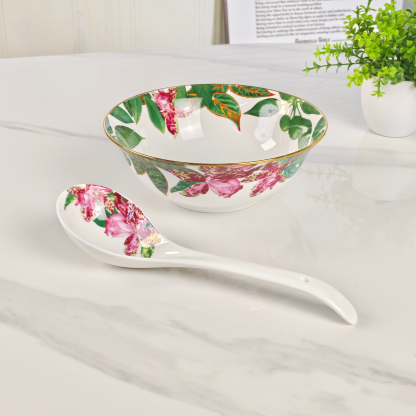 New Arrival 🔥 Herthtmès — Exquisite & High-End: "Rainforest" 22-Piece Dinnerware Set