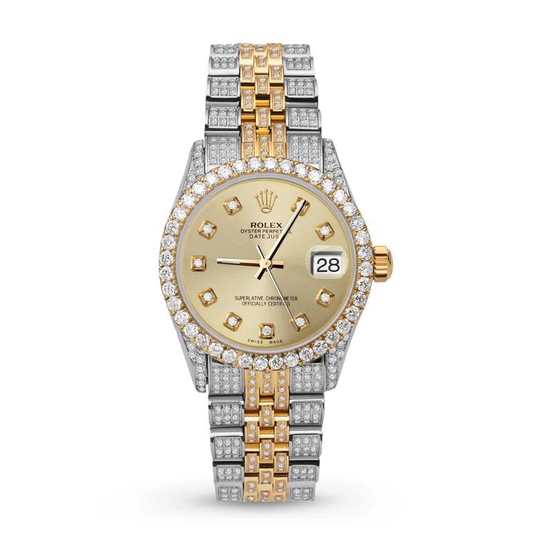 Datejust Diamond Bezel Watch 41mm Yellow Dial