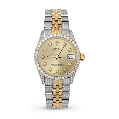 Datejust Diamond Bezel Watch 41mm Yellow Dial