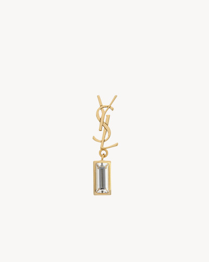 Cassandre single earring in metal and rhinestones