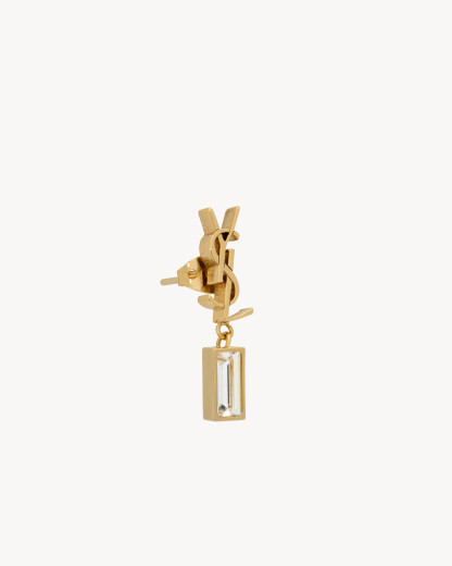 Cassandre single earring in metal and rhinestones