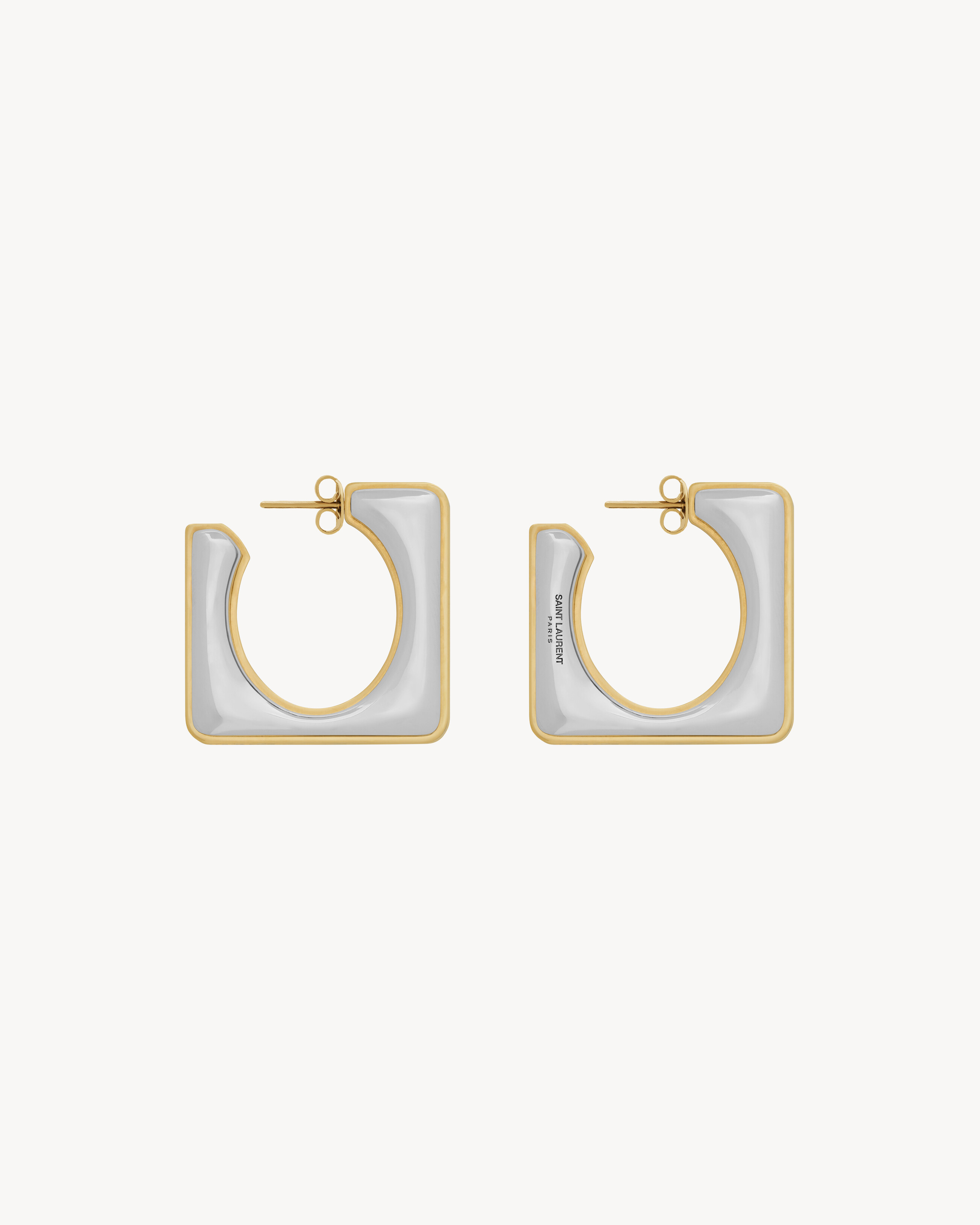 split square hoop earrings in metal