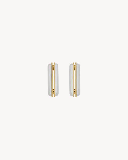 split square hoop earrings in metal