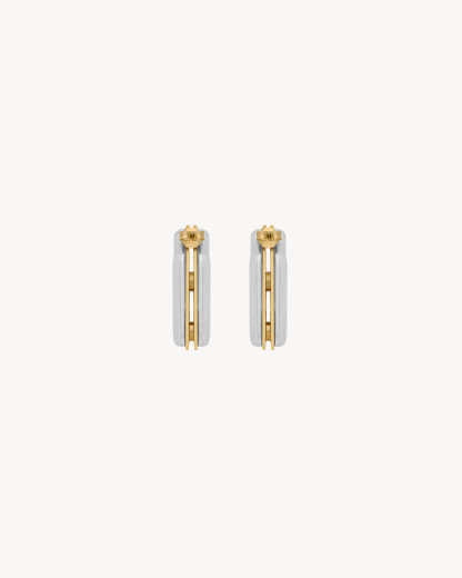 split square hoop earrings in metal