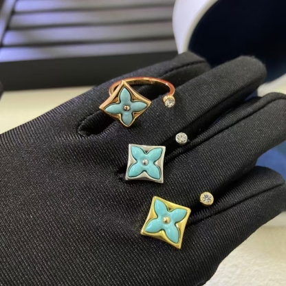 Colour Blossom Mini Star Ring, Onyx And Diamond