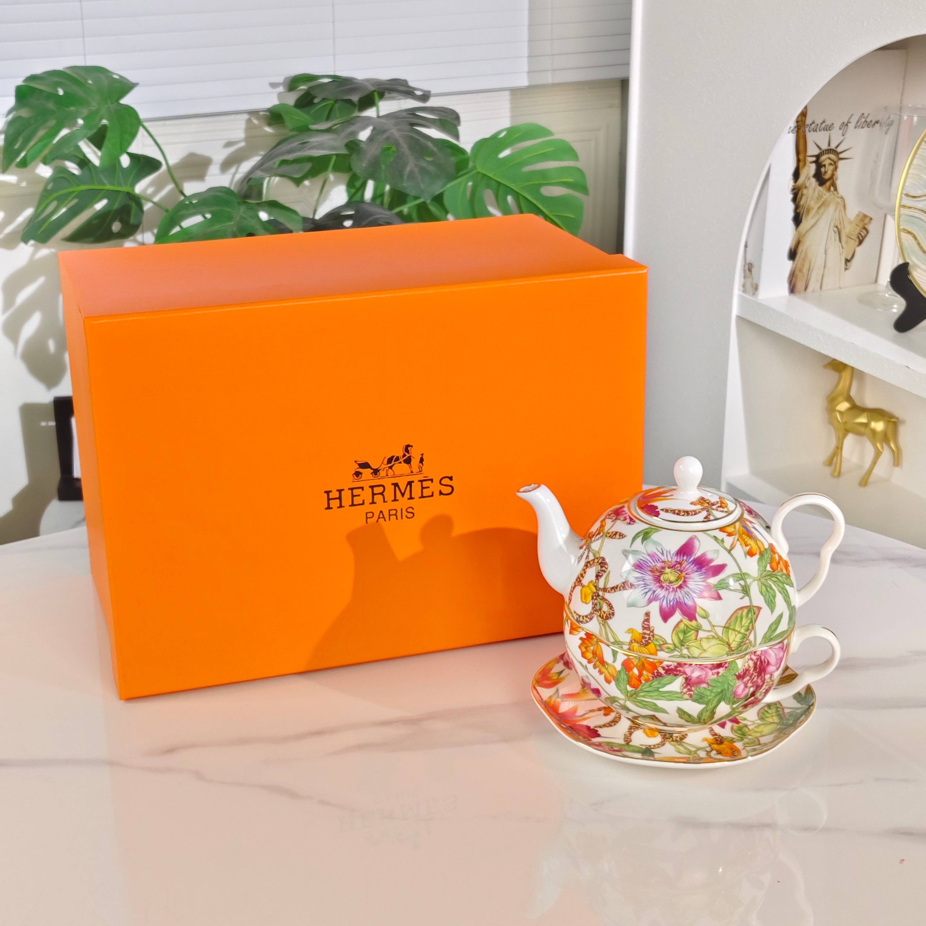 New Arrival 🔥 Herthtmès — "Tropical Rainforest" Teapot & Cup Set