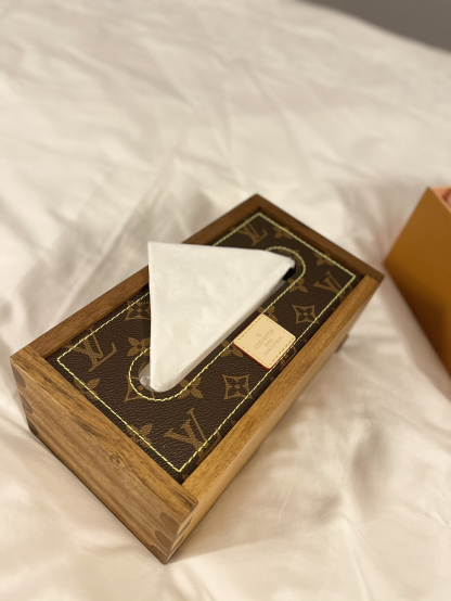 LV walnut wood premium tissue box