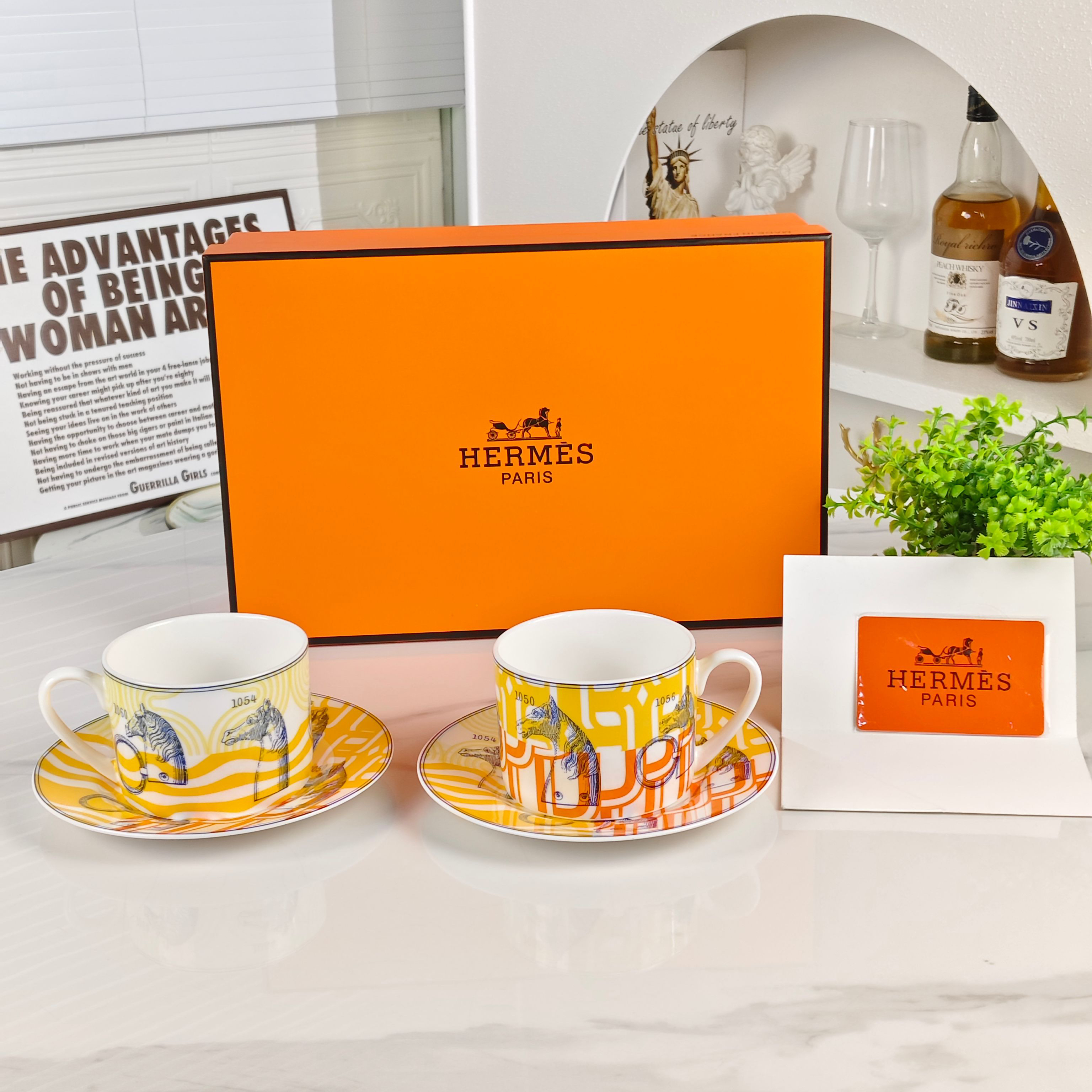 New Arrival 🔥 Hethtrmès High-End "Digital Horse" Double Cup & Saucer Set