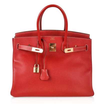 Birkin 35 Bag Rouge Casaque Candy Limited Edition Epsom Gold