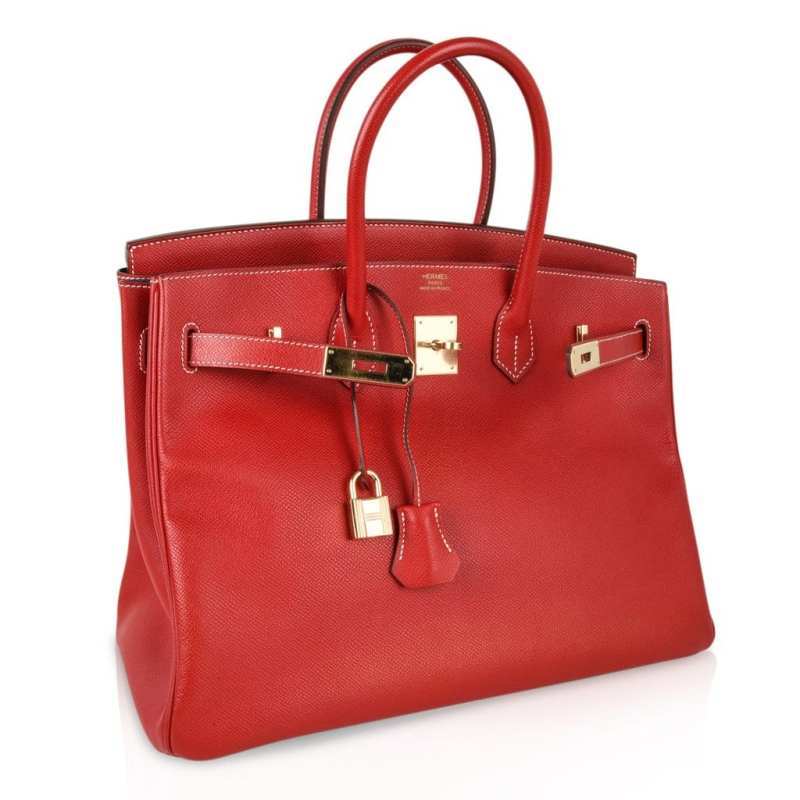 Birkin 35 Bag Rouge Casaque Candy Limited Edition Epsom Gold