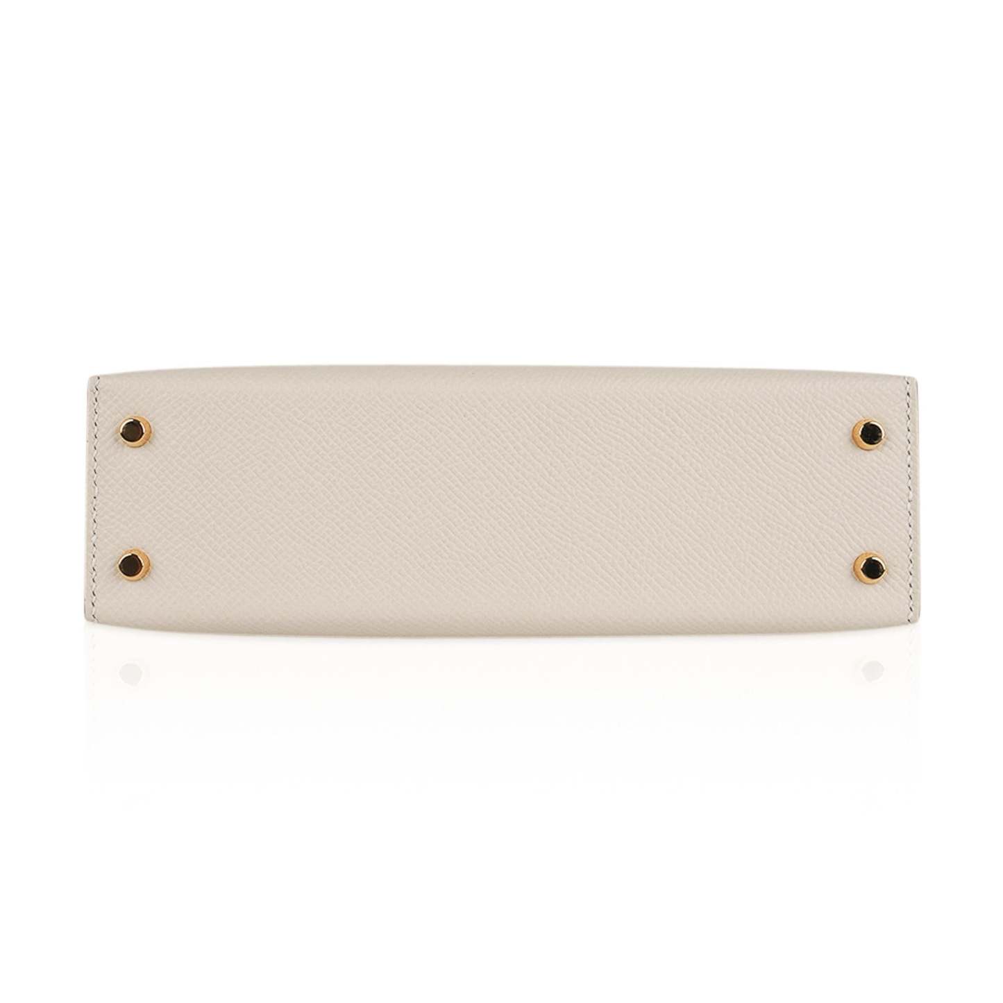 Hermes Kelly 18 Mini Sellier Bag Craie Epsom Leather Gold Hardware