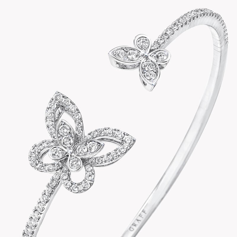 Butterfly Silhouette Open Diamond Bangle