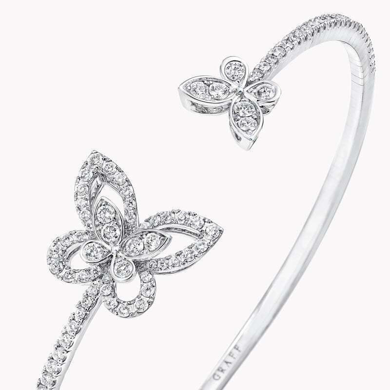 Butterfly Silhouette Open Diamond Bangle
