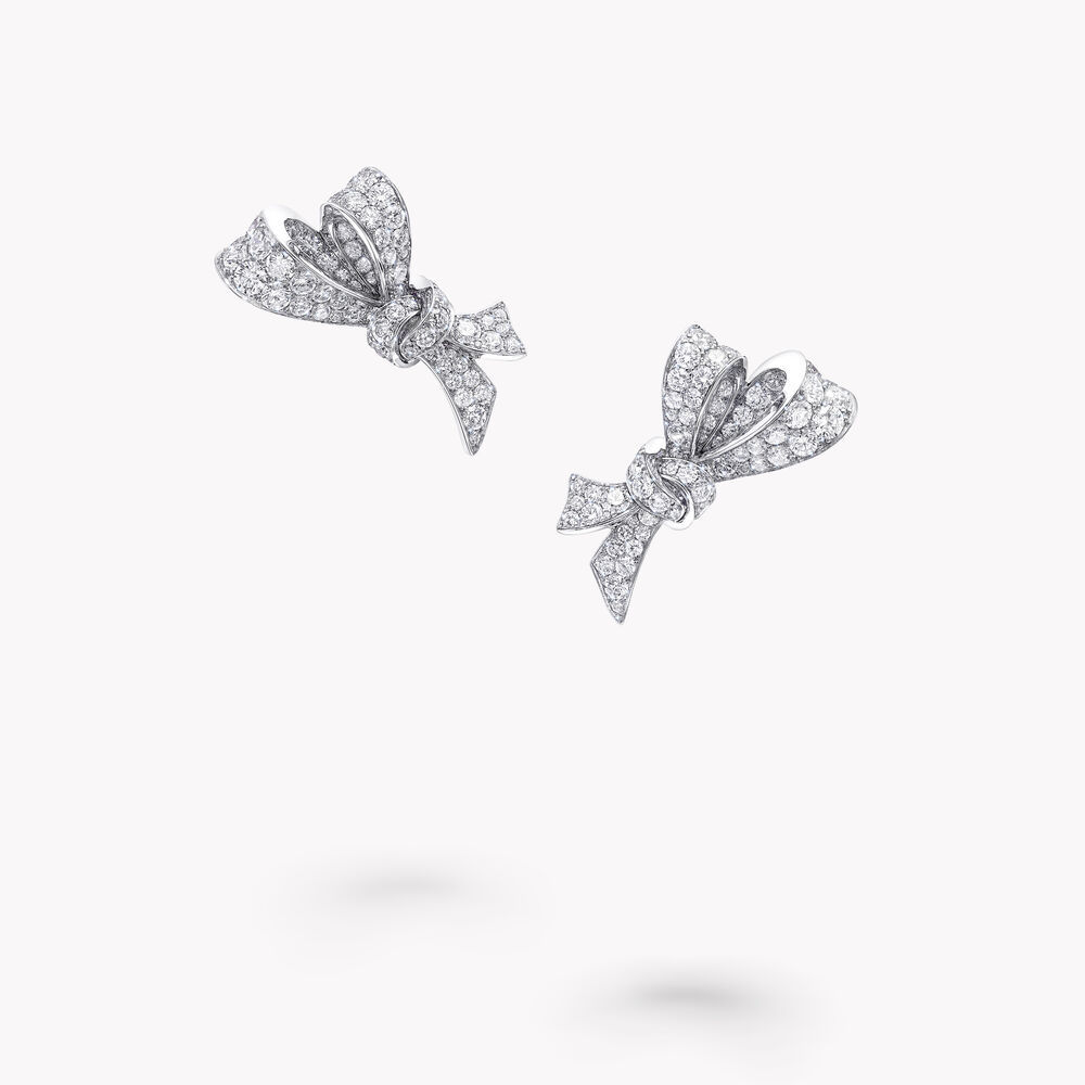 Tilda’s Bow Diamond Stud Earrings WHITE GOLD