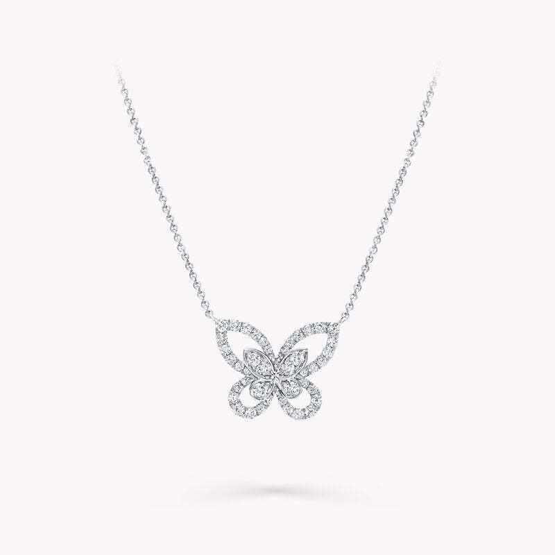 Mini Butterfly Silhouette Diamond Pendant
