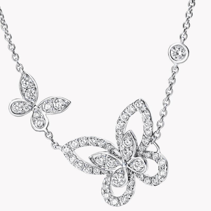 Double Butterfly Silhouette Diamond Pendant