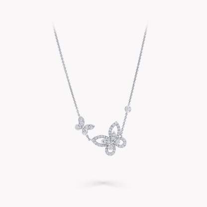 Double Butterfly Silhouette Diamond Pendant