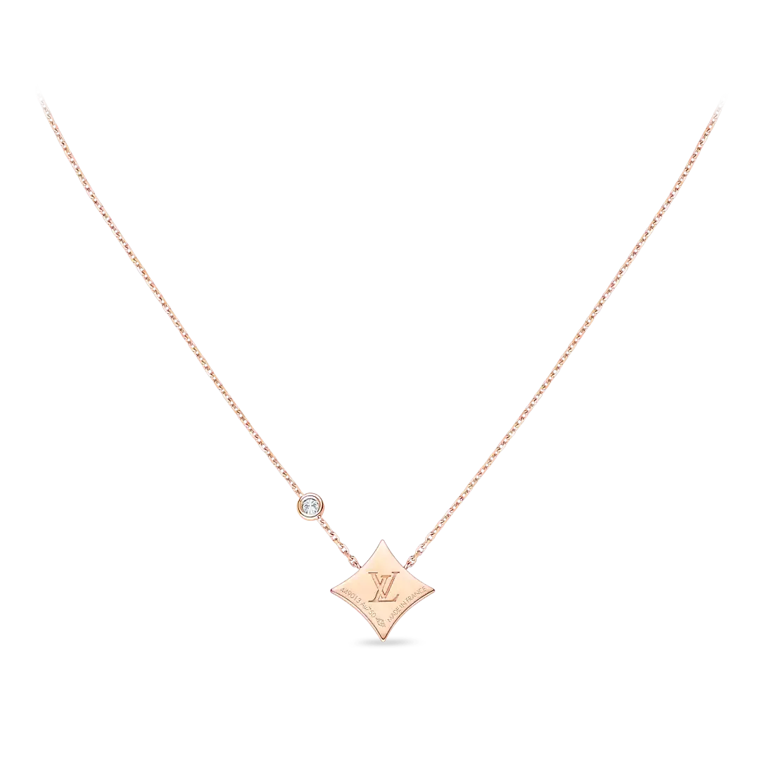 Color Blossom BB Star Pendant, Pink Gold, Cornelian And Diamond