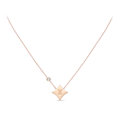 Color Blossom BB Star Pendant, Pink Gold, Cornelian And Diamond