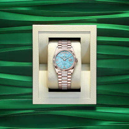 Day-Date 36, 18k Everose Gold with Diamond-set, 36mm, Ref# 128235-0065