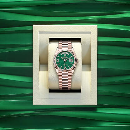 Day-Date 36, 18k Everose Gold with Diamond-set, 36mm, Ref# 128235-0068